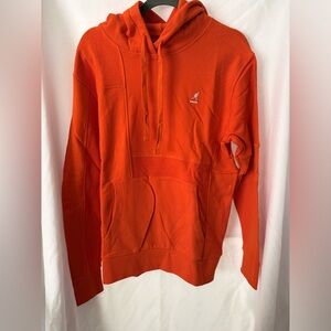 Kangol Orange Pullover Cut & Sew Hoodie with Kangaroo Logo Size M & L NWT